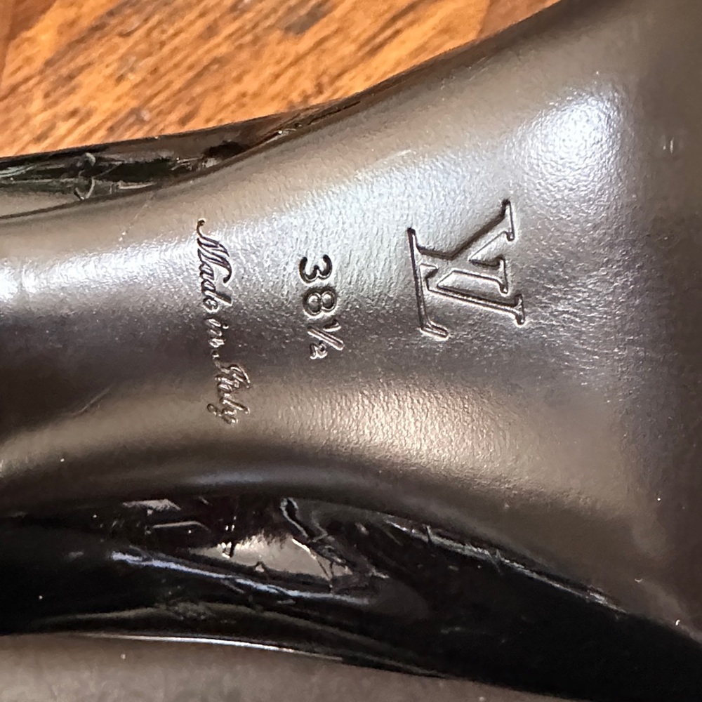 Louis Vuitton Elegant Amarante - Black/Purple High Heels Sz 38.5 - Picture 12 of 13
